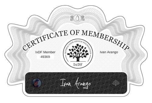 Certificate of Membership – Ivan Arango