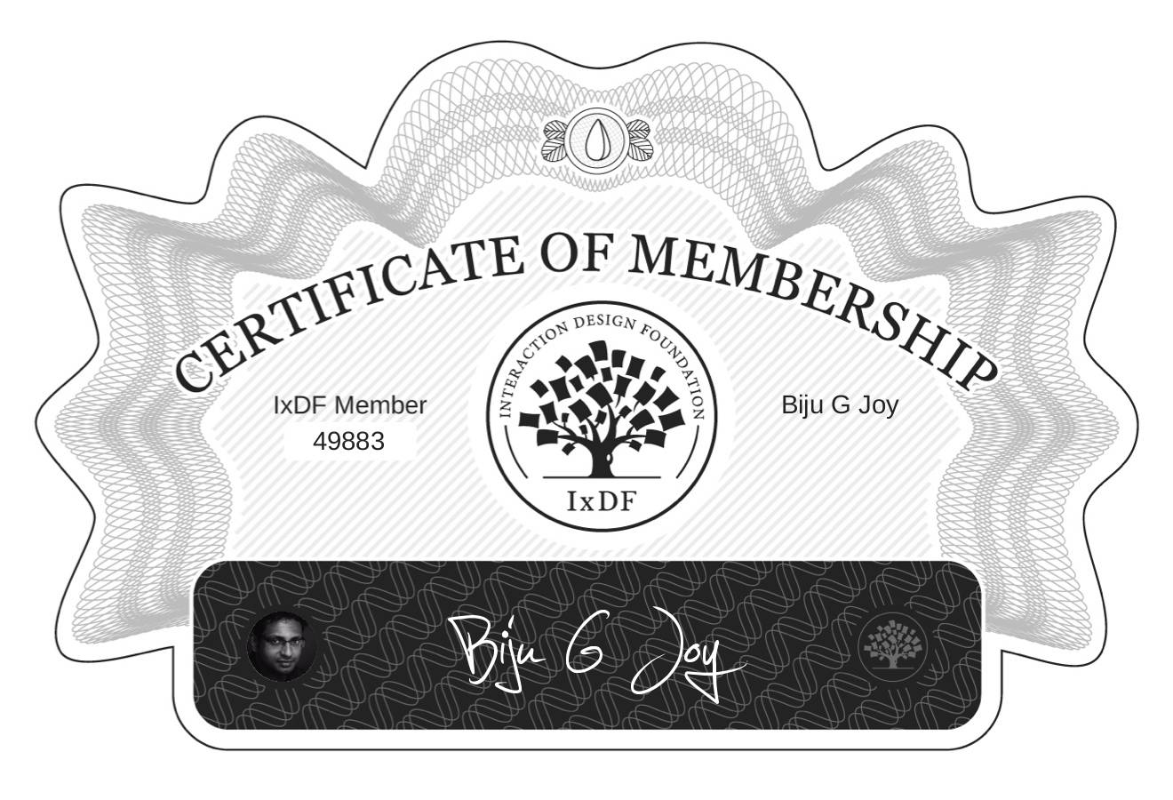 Certificate of Membership – Biju G Joy