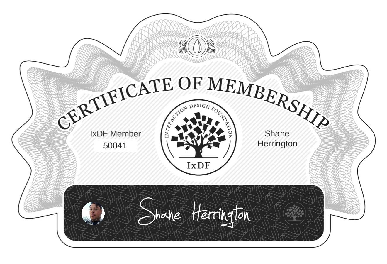 Certificate of Membership – Shane Herrington