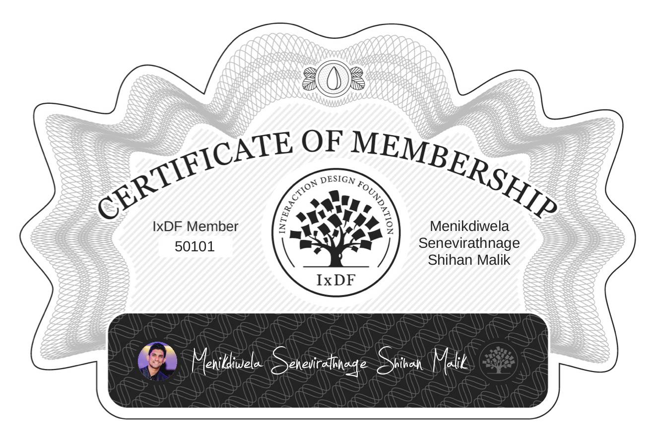 Certificate of Membership – Menikdiwela Senevirathnage Shihan Malik