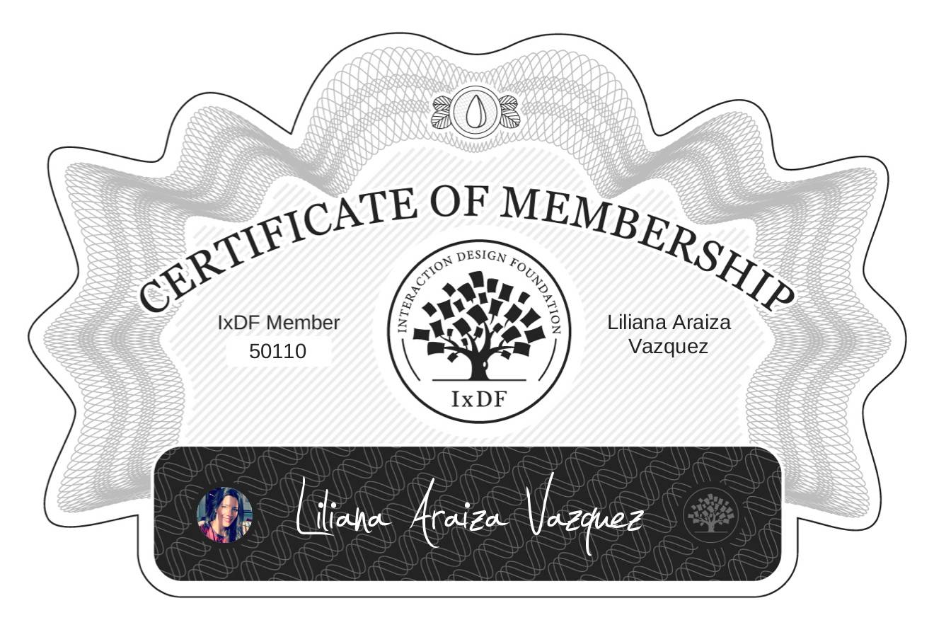 Certificate of Membership – Liliana Araiza Vázquez