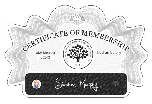 Certificate of Membership – Siobhan Murphy