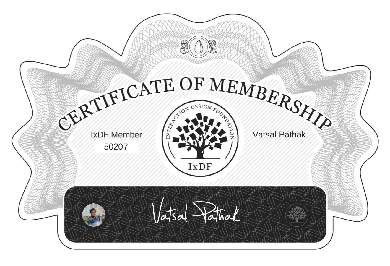 Certificate of Membership – Vatsal Pathak