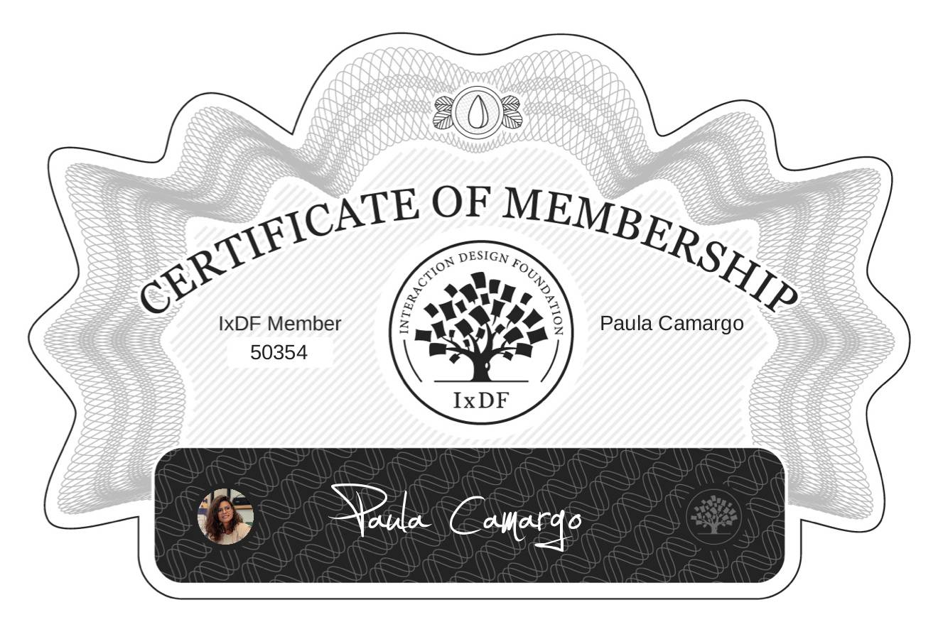 Certificate of Membership – Paula Camargo