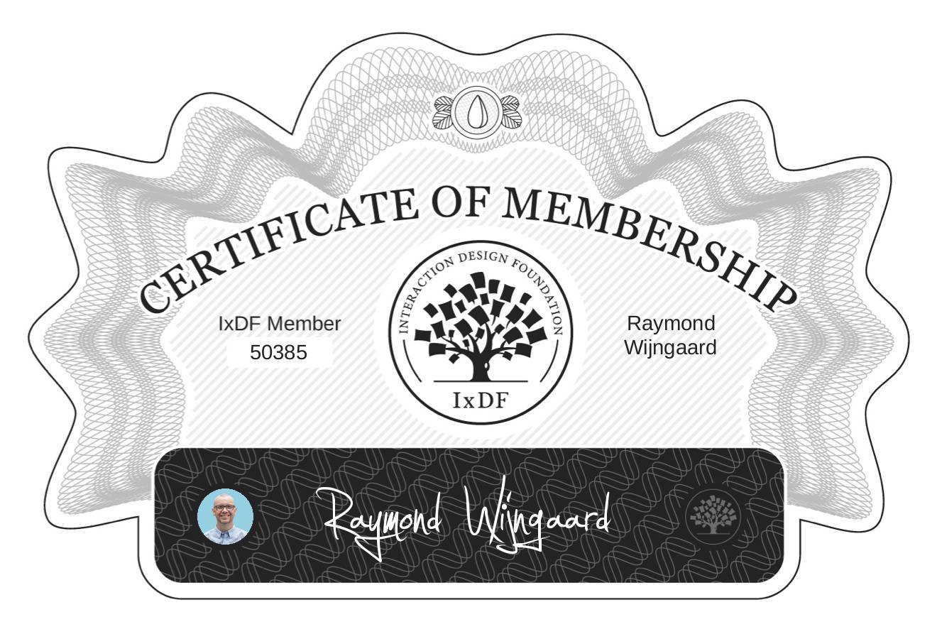 Certificate of Membership – Raymond Wijngaard