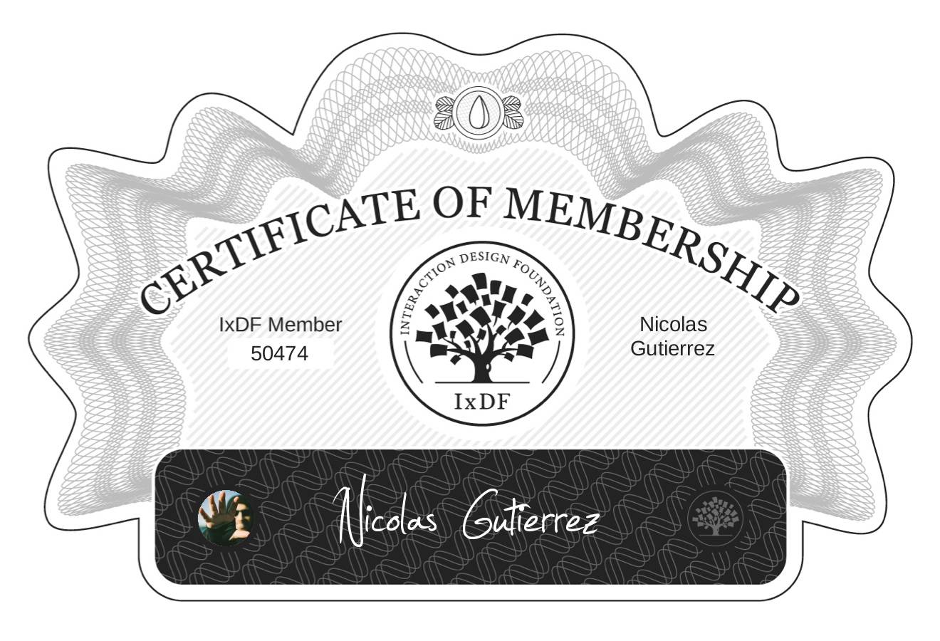 Certificate of Membership – Nicolás Gutiérrez