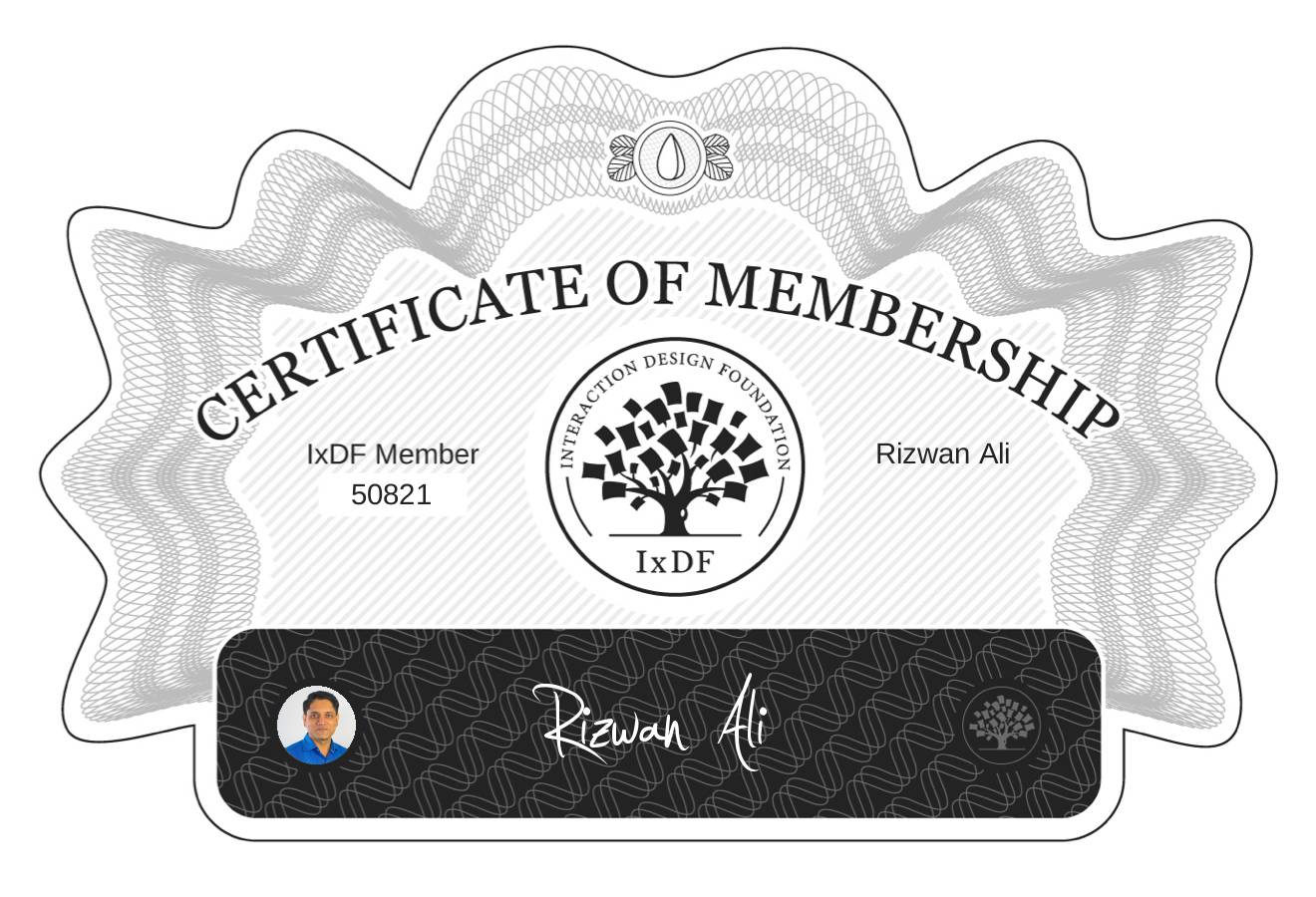 Certificate of Membership – Rizwan Ali