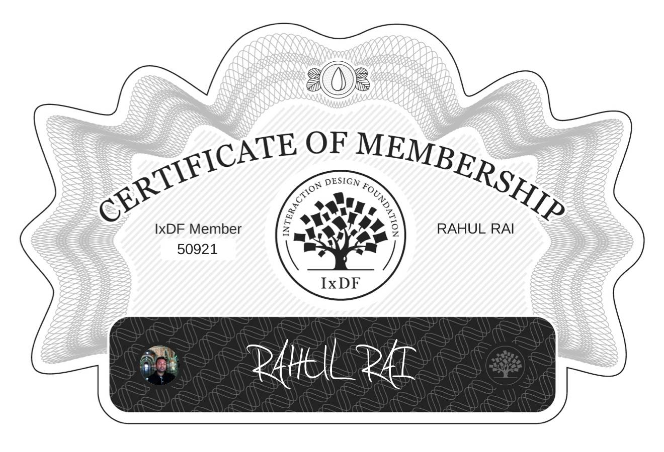 Certificate of Membership – RAHUL RAI