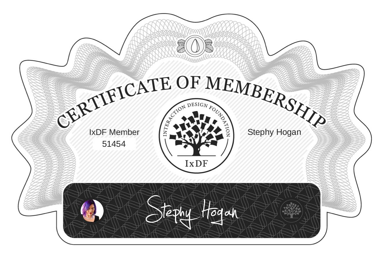 Certificate of Membership – Stephy Hogan