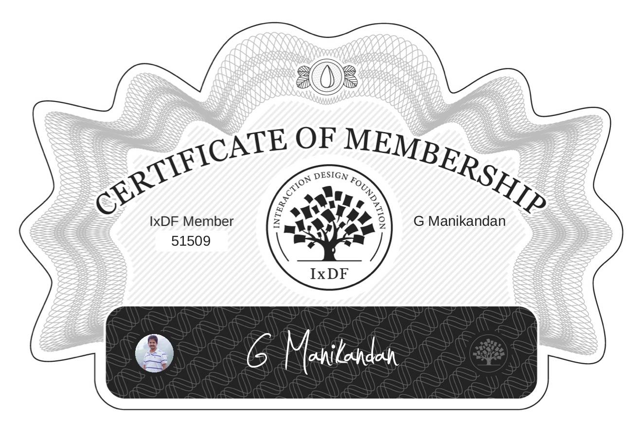 Certificate of Membership – G Manikandan