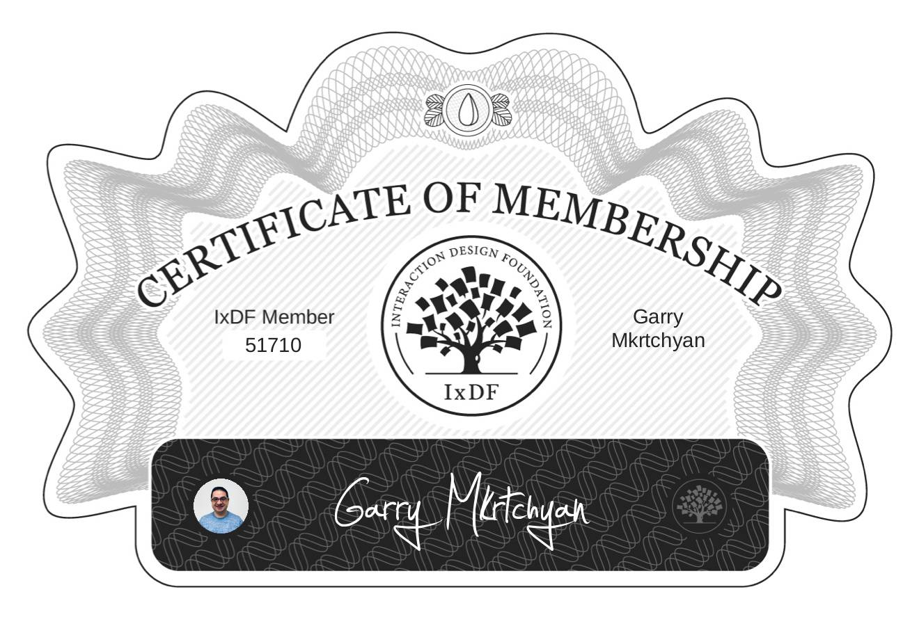 Certificate of Membership – Garry Mkrtchyan