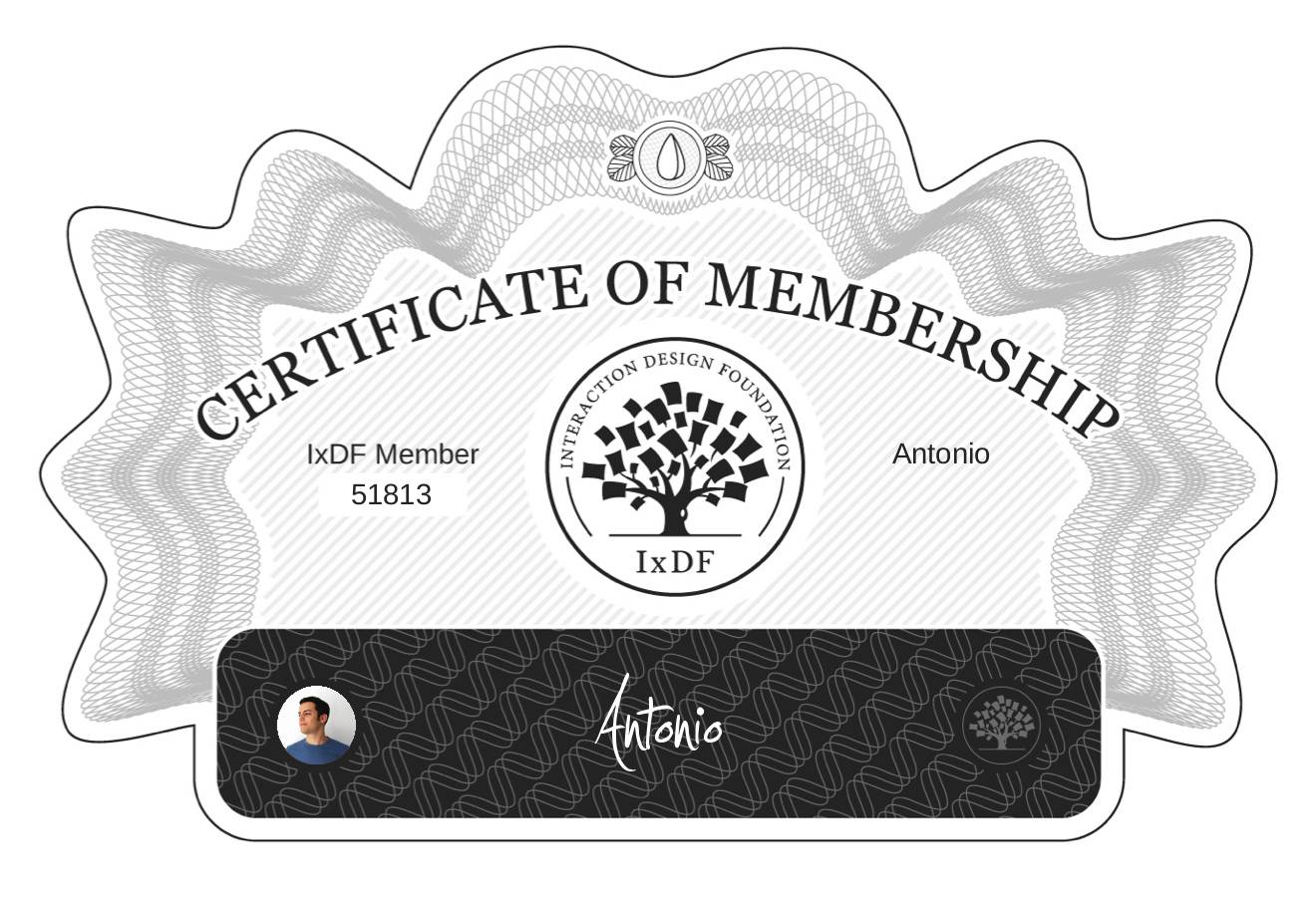 Certificate of Membership – Antonio