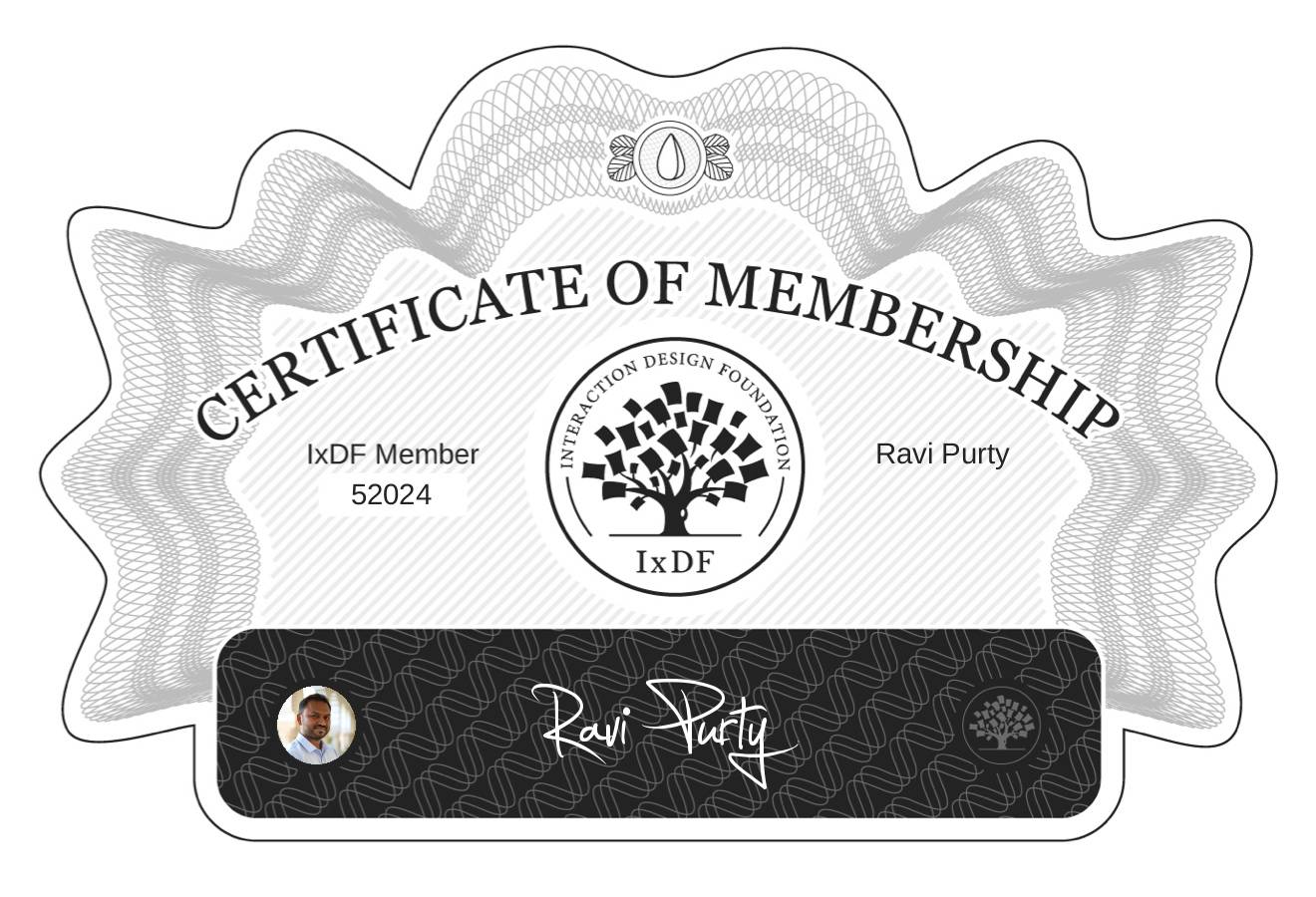 Certificate of Membership – Ravi Purty