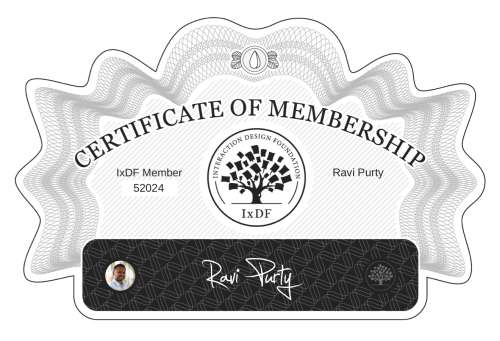 Certificate of Membership – Ravi Purty