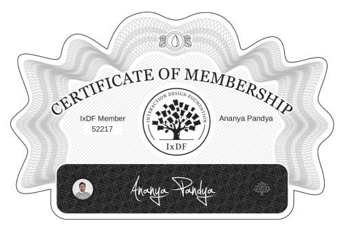 Certificate of Membership – Ananya Pandya