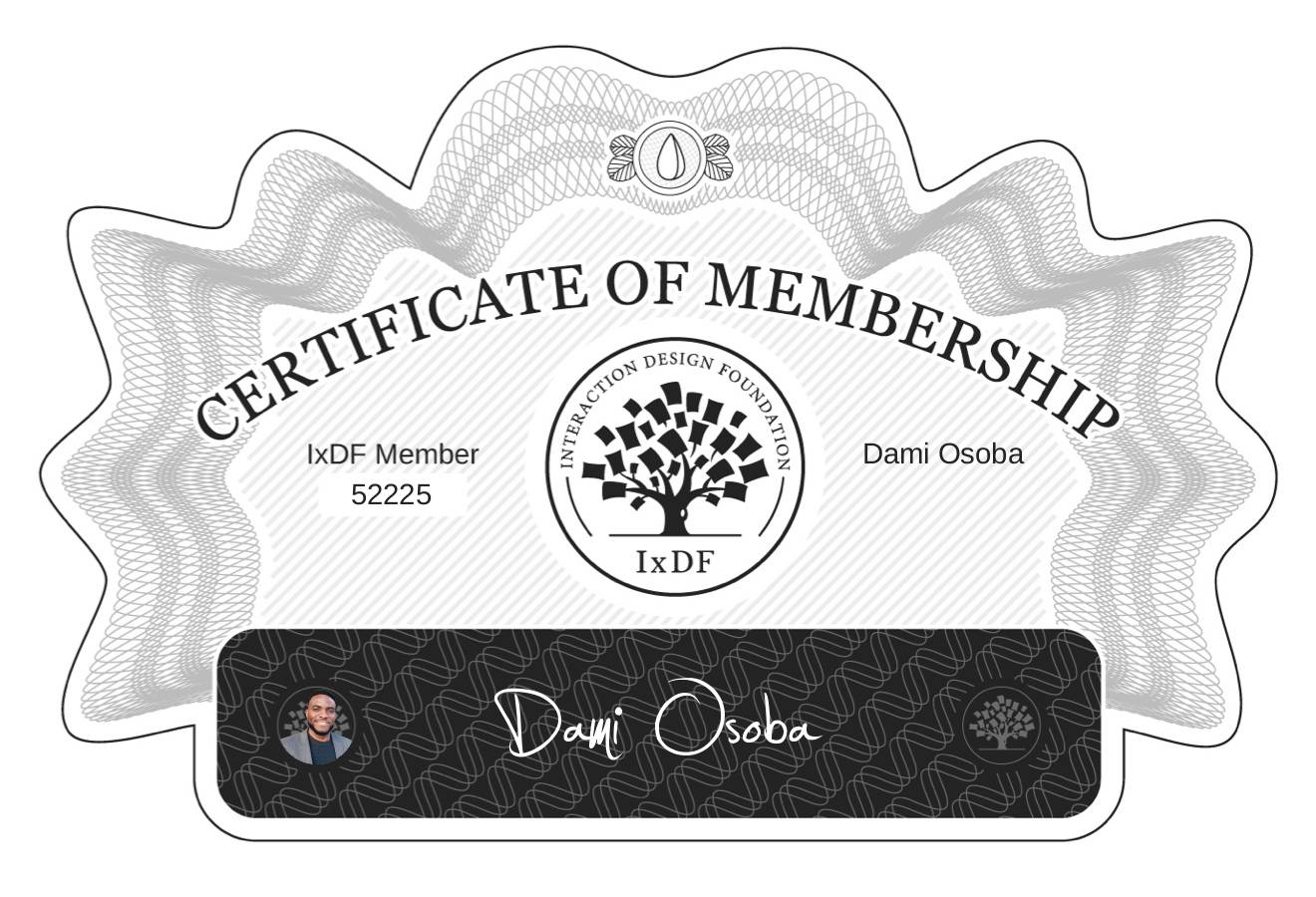 Certificate of Membership – Dami Osoba