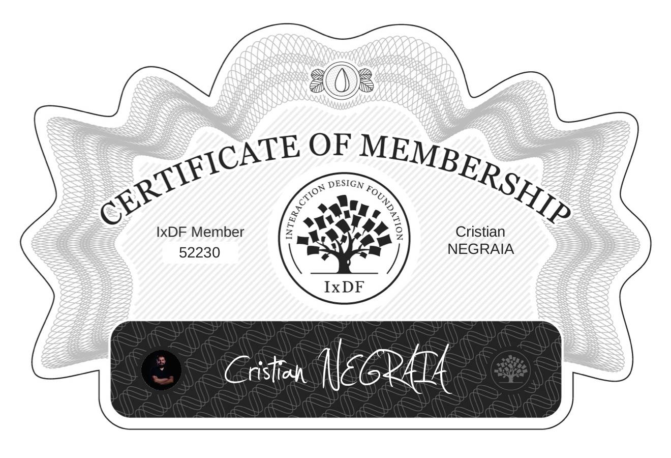 Certificate of Membership – Cristian NEGRAIA