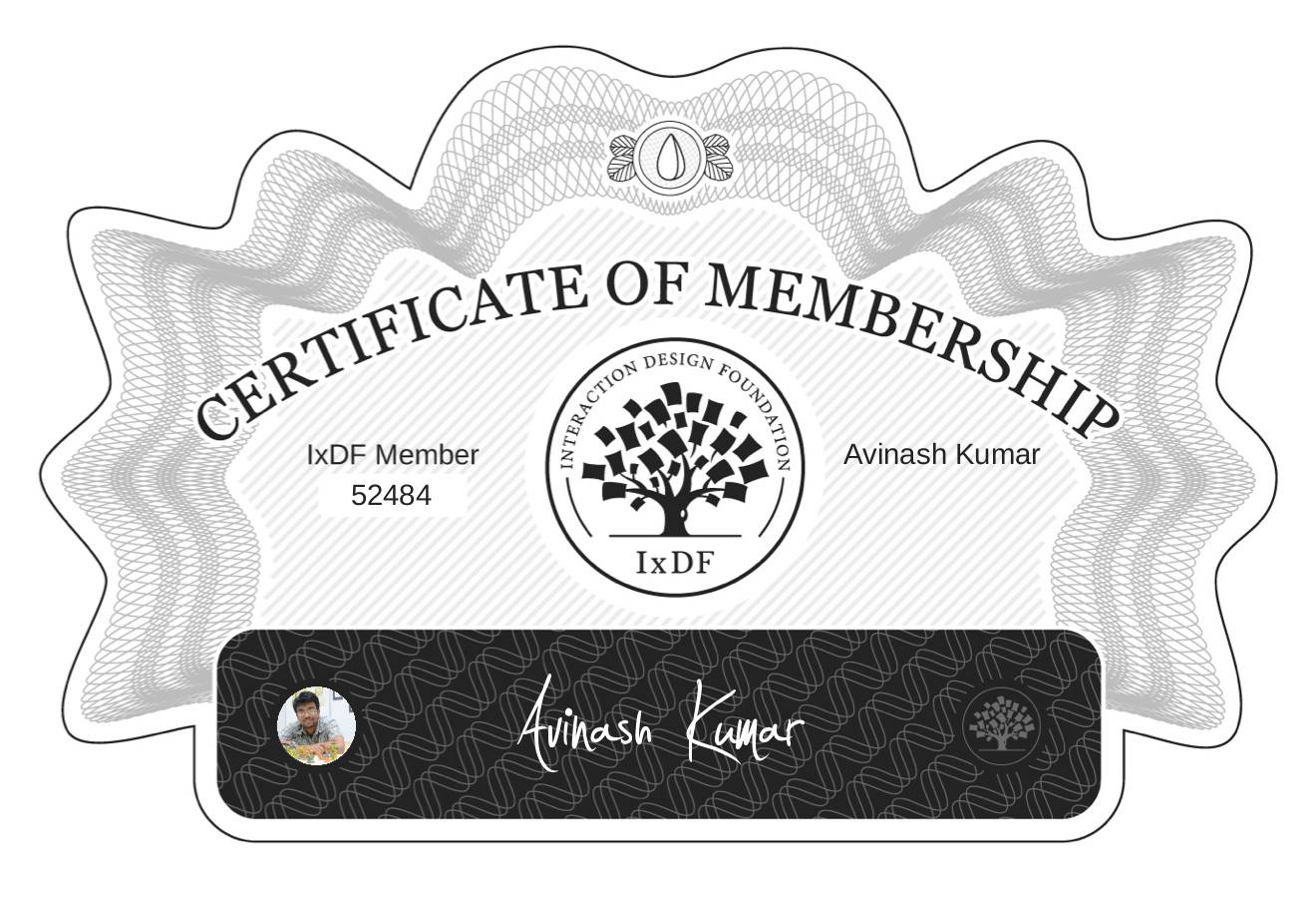 Certificate of Membership – Avinash Kumar