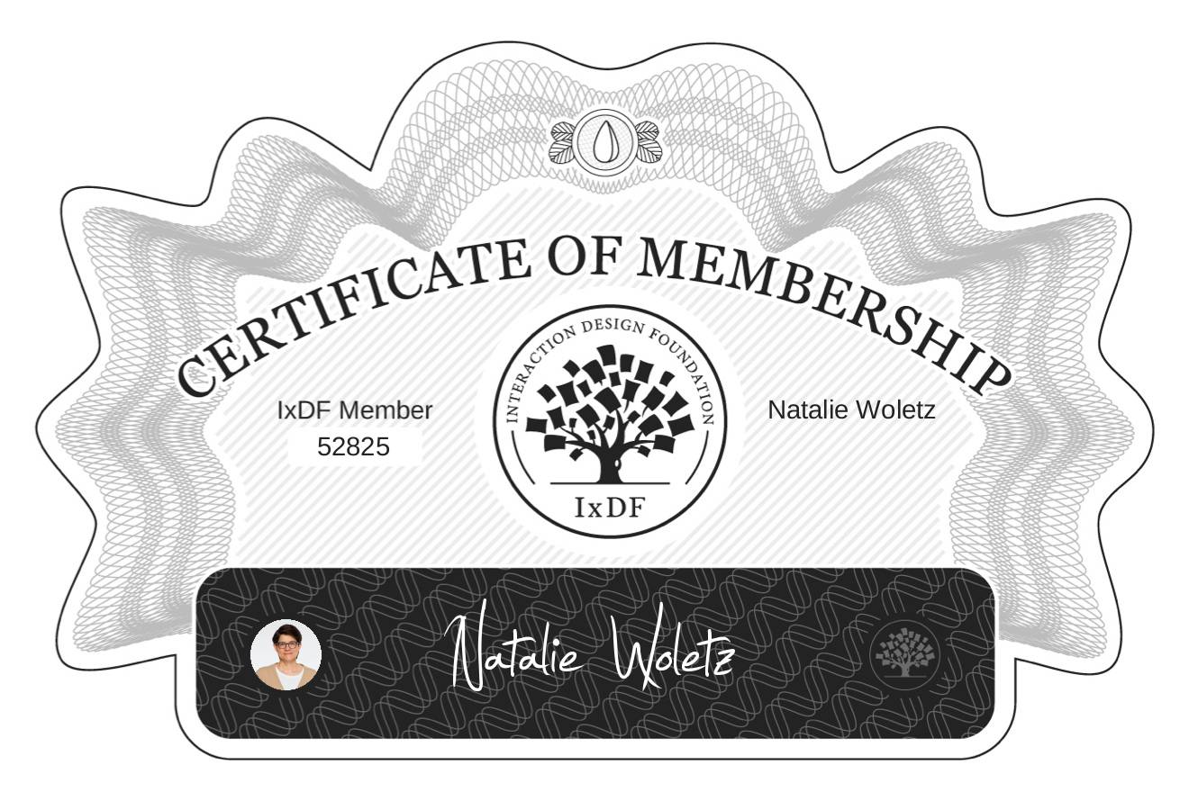 Certificate of Membership – Natalie Woletz