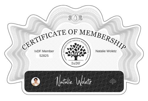 Certificate of Membership – Natalie Woletz