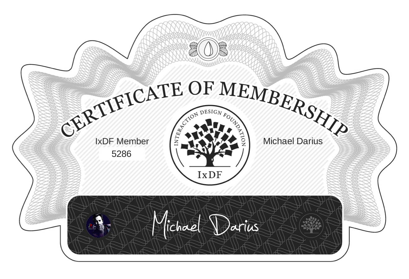 Certificate of Membership – Michael Darius