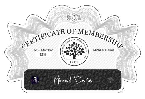 Certificate of Membership – Michael Darius