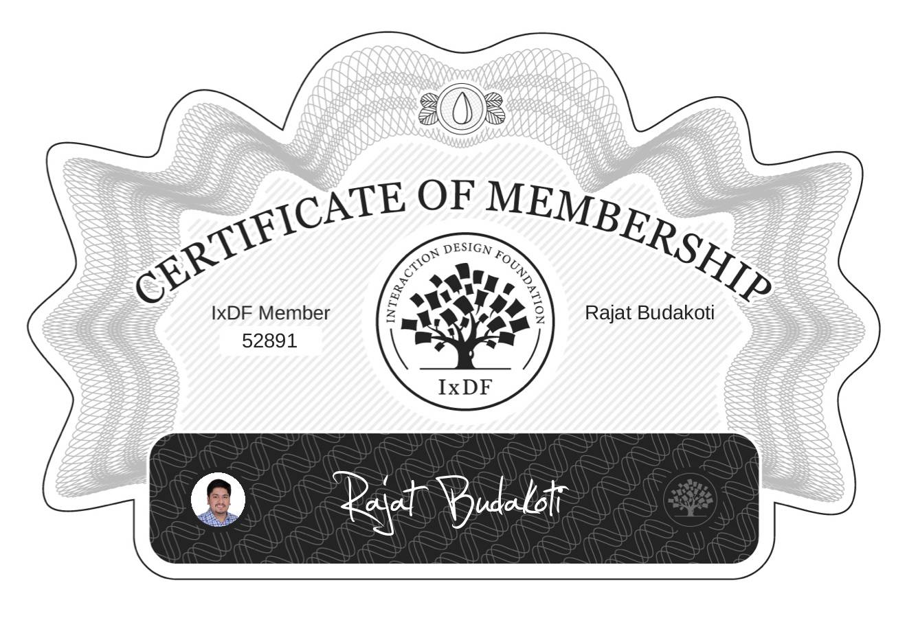Certificate of Membership – Rajat Budakoti