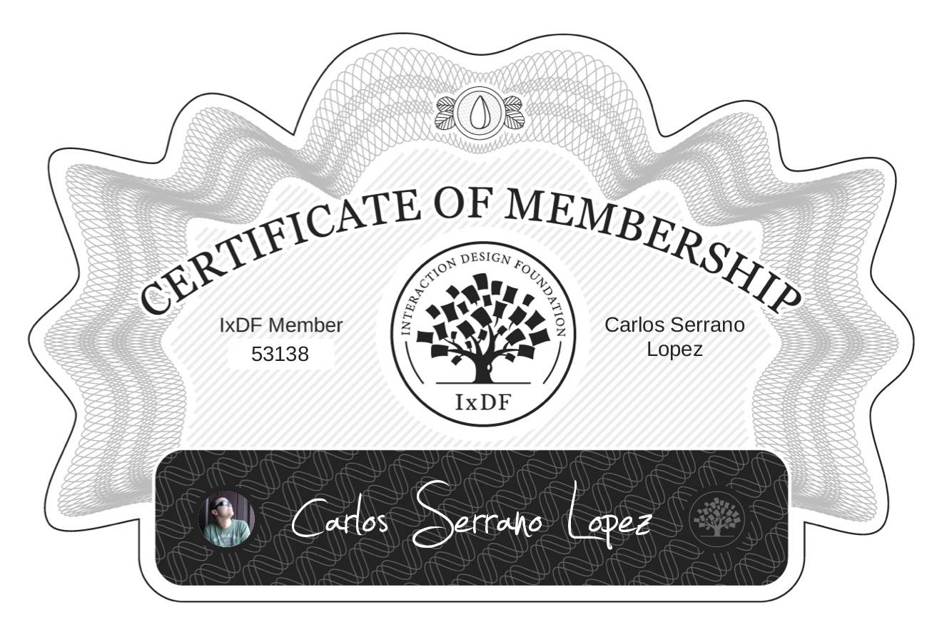 Certificate of Membership – Carlos Serrano Lopez