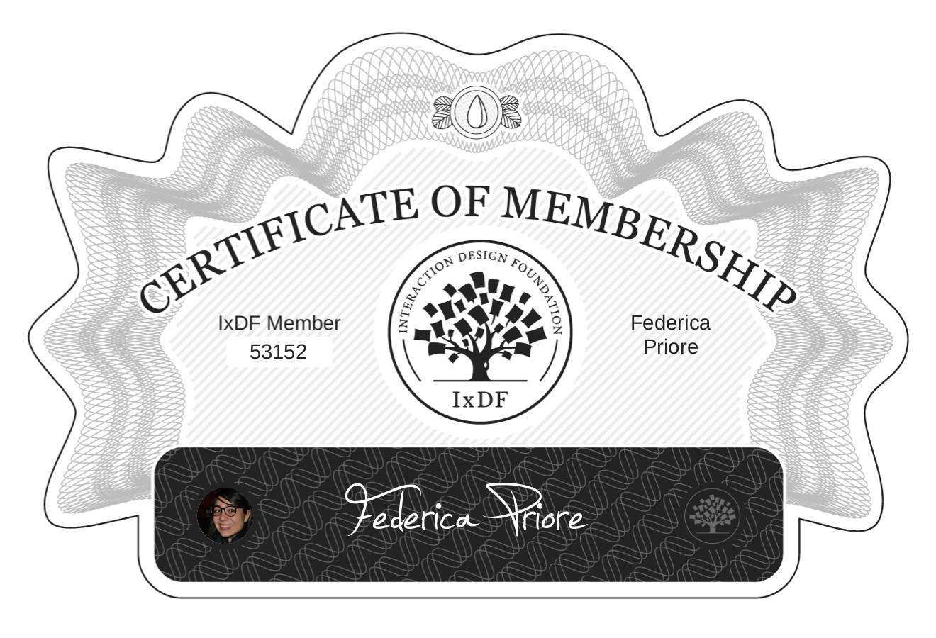 Certificate of Membership – Federica Priore