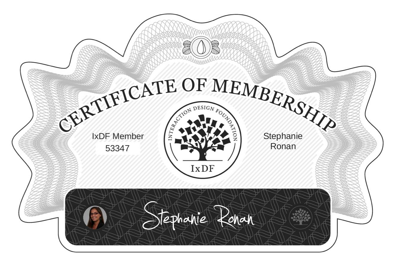 Certificate of Membership – Stephanie Ronan