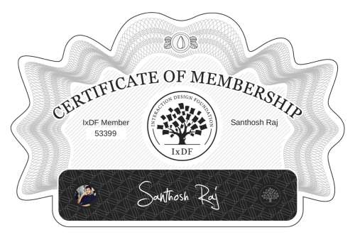 Certificate of Membership – Santhosh Raj