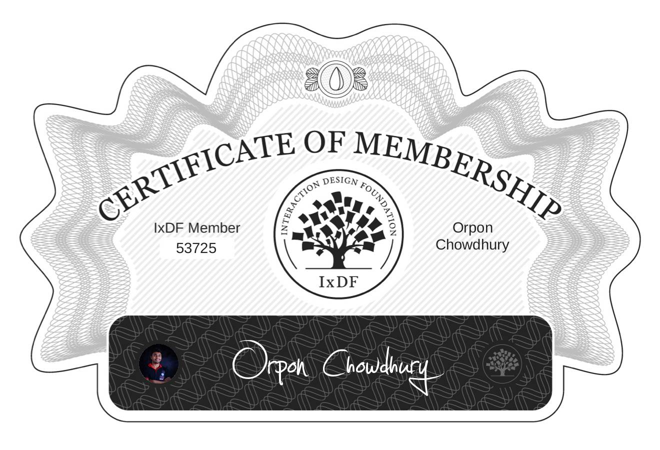 Certificate of Membership – Orpon Chowdhury