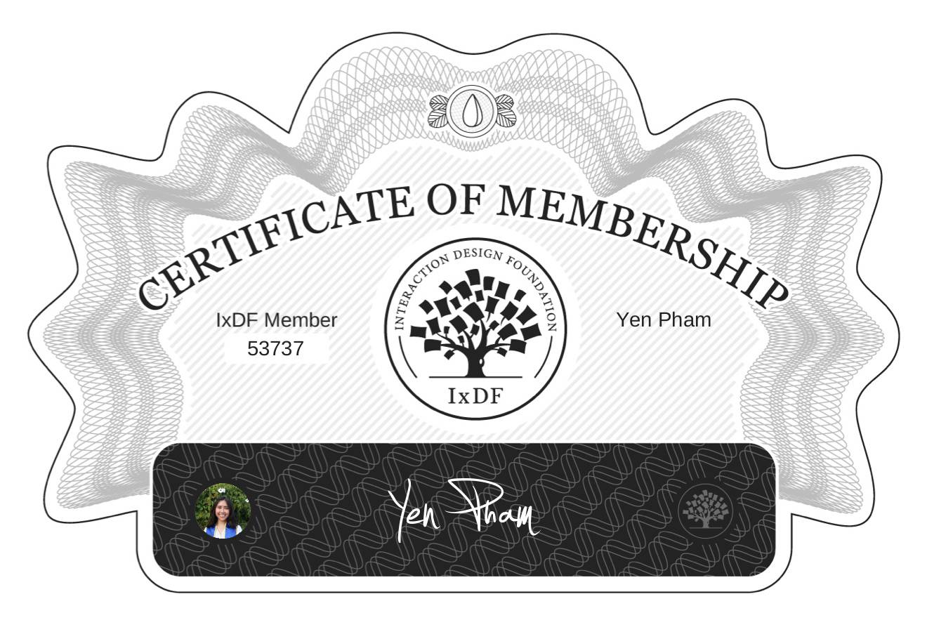 Certificate of Membership – Yen Pham