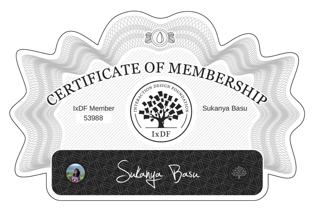 Certificate of Membership – Sukanya Basu