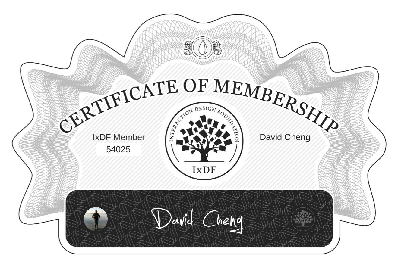 Certificate of Membership – David Cheng