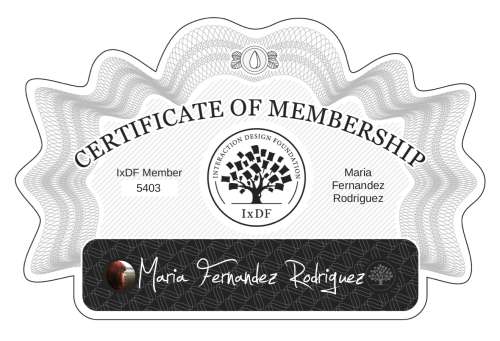 Certificate of Membership – Maria Fernandez Rodriguez