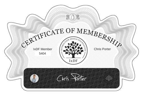Certificate of Membership – Chris Porter