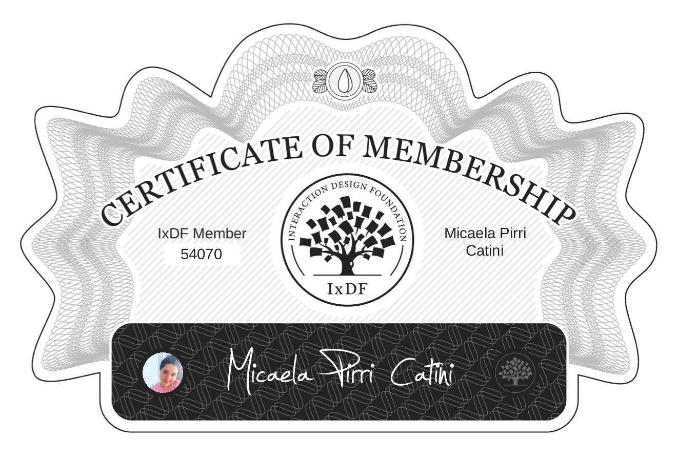 Certificate of Membership – Micaela Pirri Catini