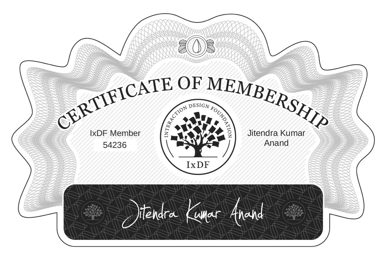 Certificate of Membership – Jitendra Kumar Anand