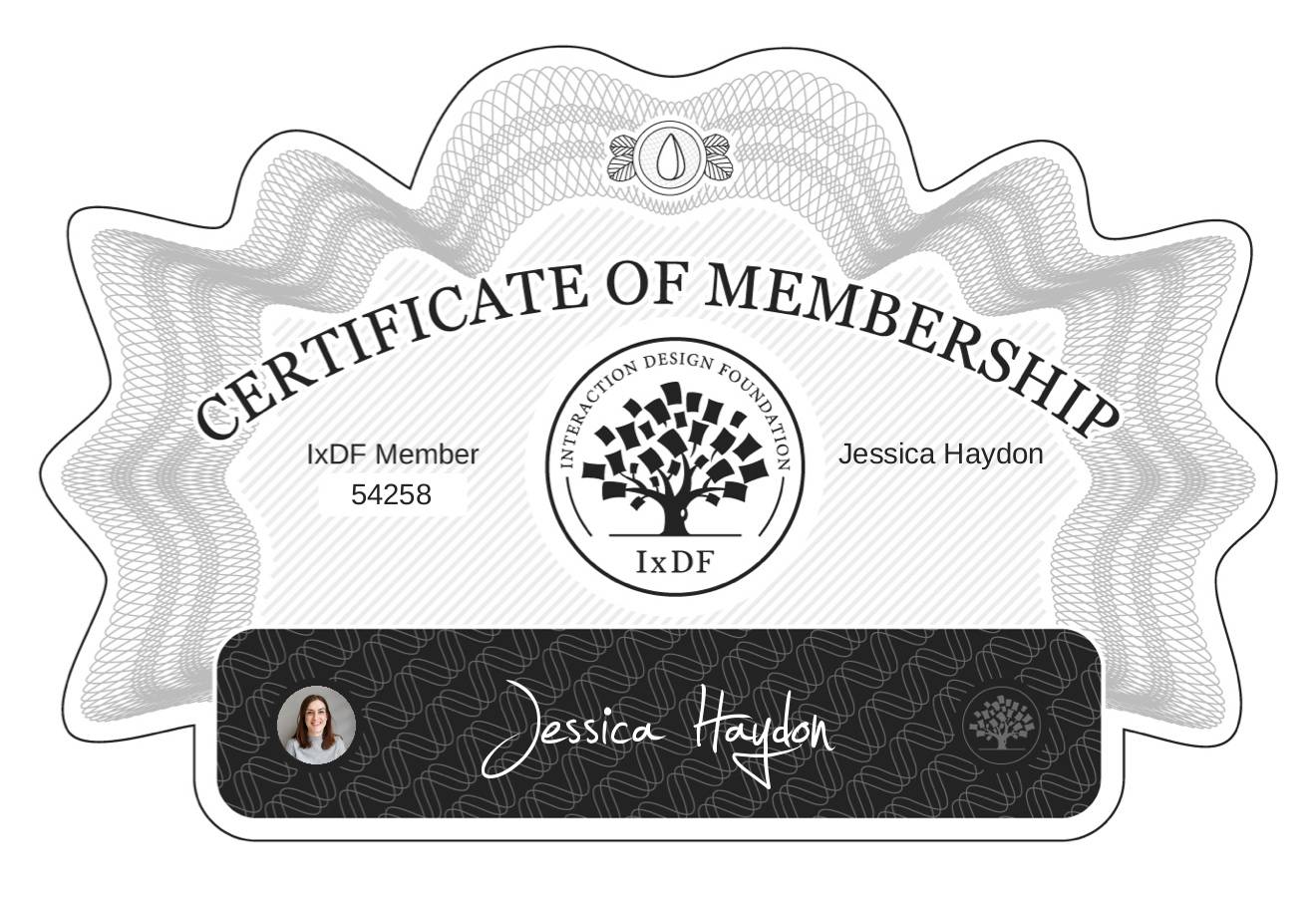 Certificate of Membership – Jessica Haydon