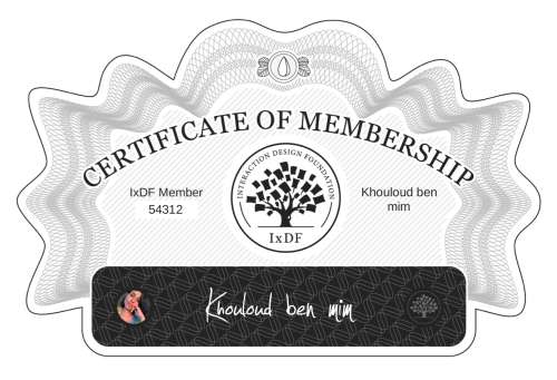 Certificate of Membership – Khouloud ben mim