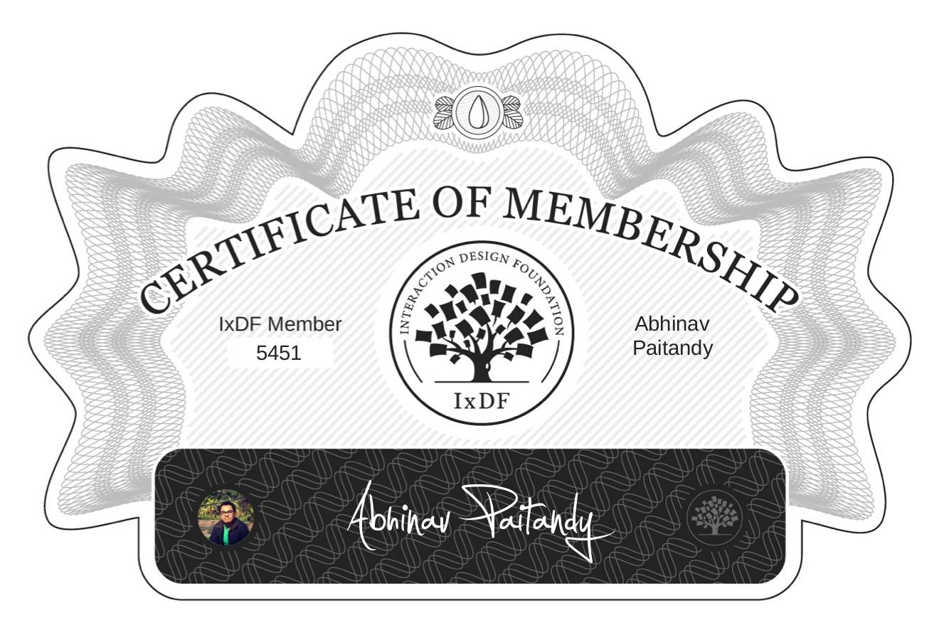 Certificate of Membership – Abhinav Paitandy