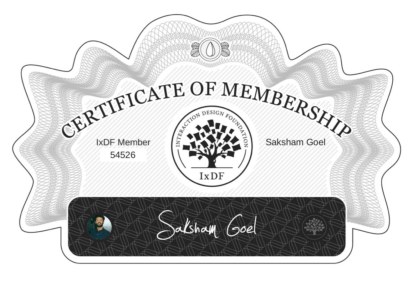 Certificate of Membership – Saksham Goel
