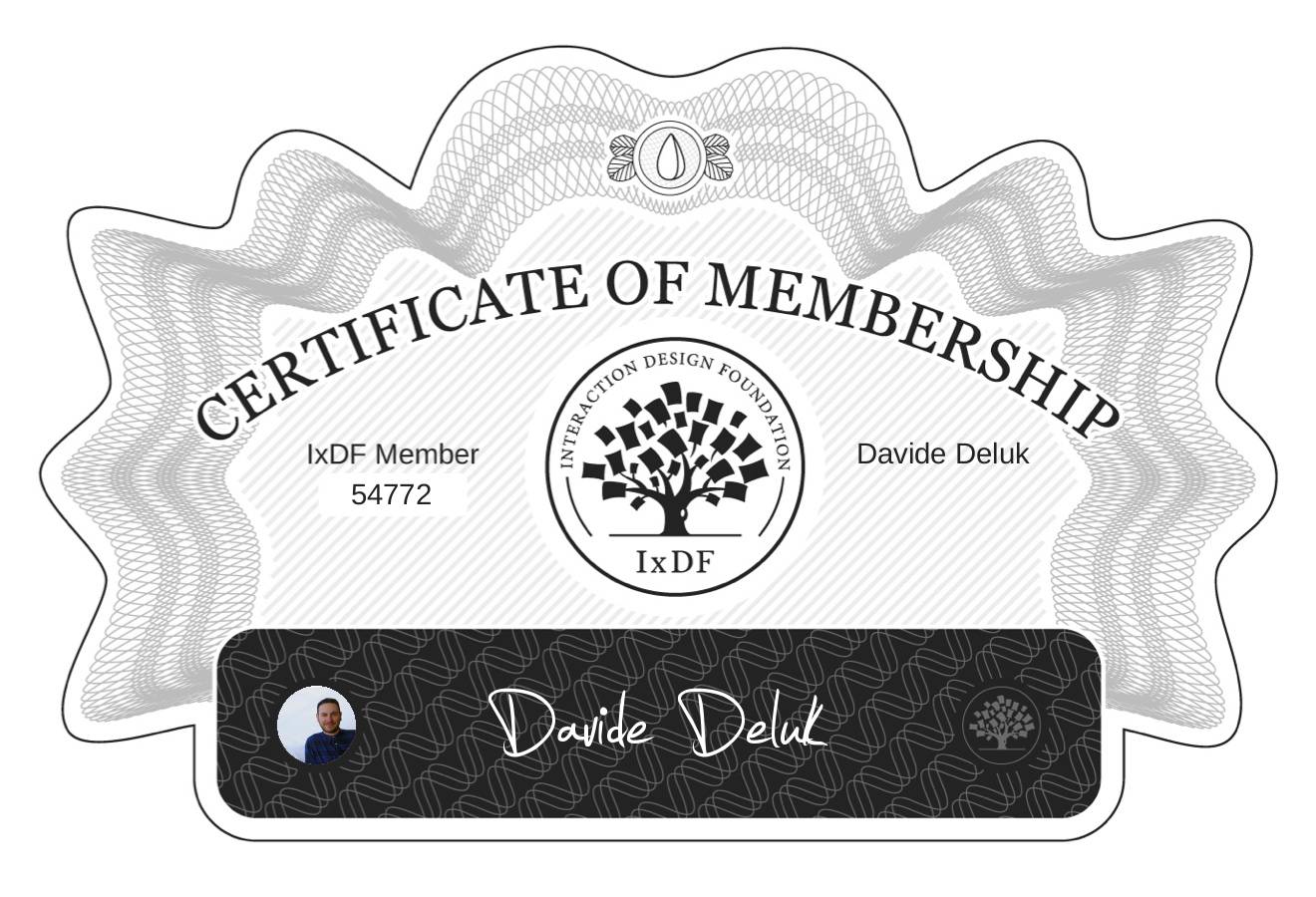 Certificate of Membership – Davide Deluk