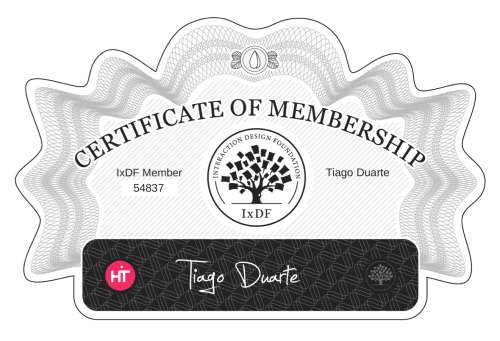Certificate of Membership – Tiago Duarte