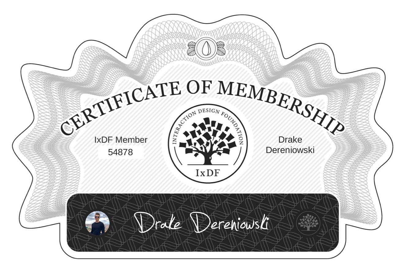 Certificate of Membership – Drake Dereniowski