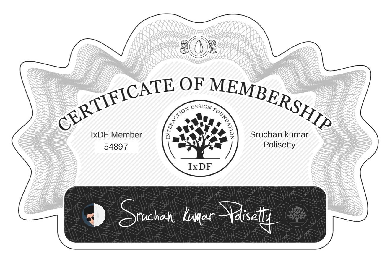Certificate of Membership – Sruchan kumar Polisetty