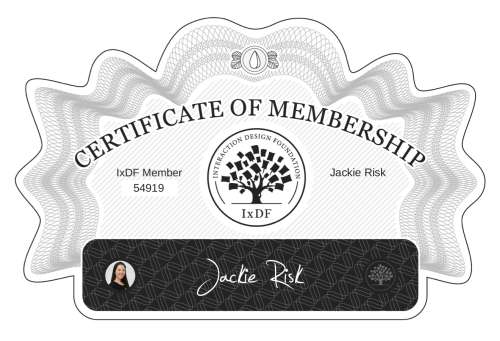 Certificate of Membership – Jackie Risk