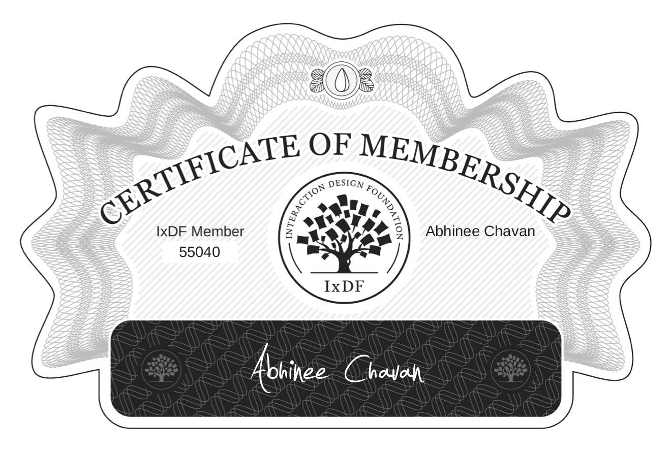 Certificate of Membership – Abhinee Chavan