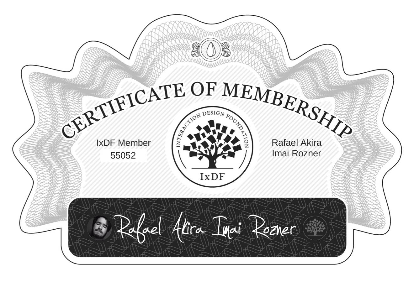 Certificate of Membership – Rafael Akira Imai Rozner